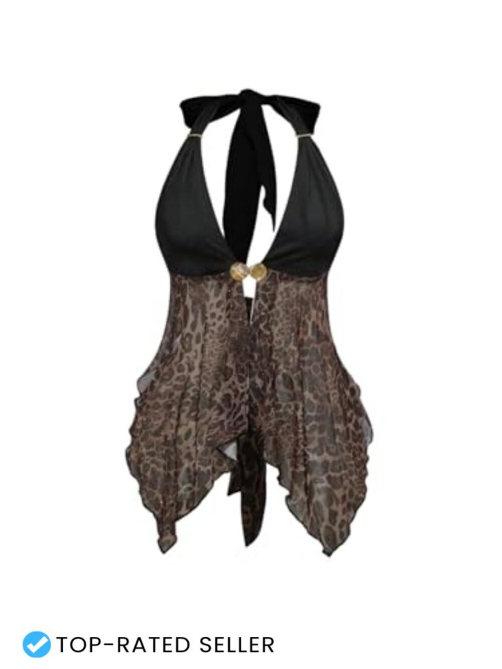 Y2k Rhinestone Cheetah Halter Top Tie Backless Asymmetrical Party Club Top
